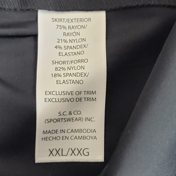S.C.&CO. Black 360 Tummy Control Golf/Outdoor Active Skirt/Skort Sz XXL NEW - Picture 12 of 15